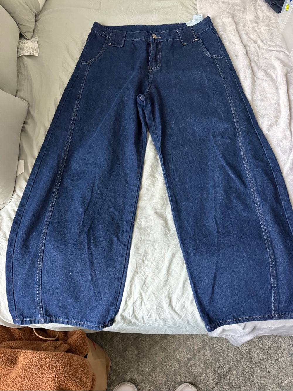 2 pairs Wide Leg Dark Blue and black men’s baggy Jeans